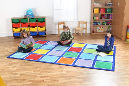 Kit For Kids Rainbow\u2122 Squares Rectangular Placement Carpet