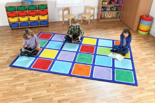 Kit For Kids Rainbow™ Squares Rectangular Placement Carpet