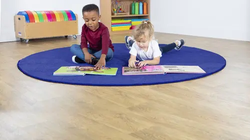 Kit For Kids Luxury Super soft Round Carpet Navy blue
