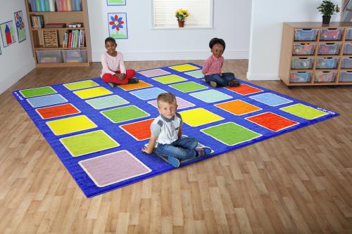 Kit For Kids Rainbow\u2122 Squares Large Placement Carpet