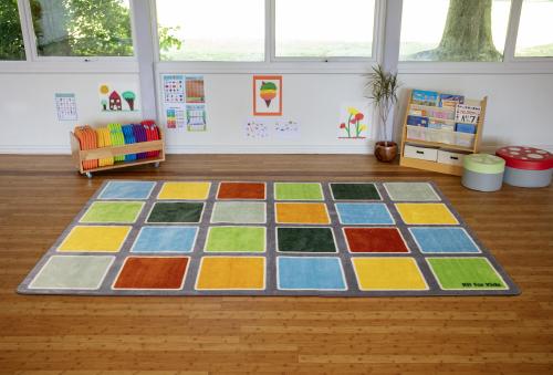Kit For Kids Rainforest Squares Rectangular Placement Carpet