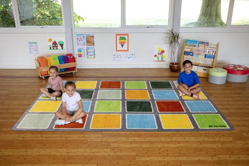 Kit For Kids Rainforest Squares Rectangular Placement Carpet