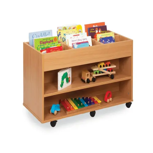 Monarch 6 Bay Double-Sided Kinderbox – Classroom Book Storage - beech