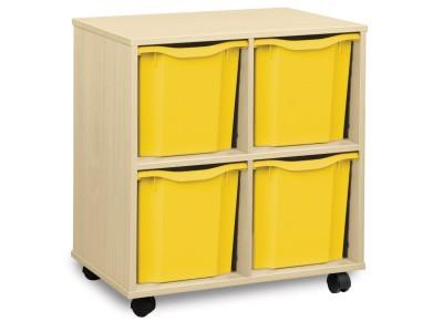 Monarch 4 Jumbo Tray Storage Unit - Maple - W700 x D453 x H739mm - Classroom storage - Choose tray colours