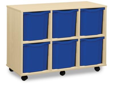 Monarch 6 Jumbo Tray Storage Unit - Maple - W1030 x D453 x H739mm - Classroom storage - Choose tray colours