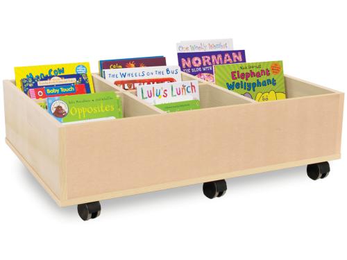 Monarch 6 Bay Mobile Kinderbox – Classroom Book Storage - maple
