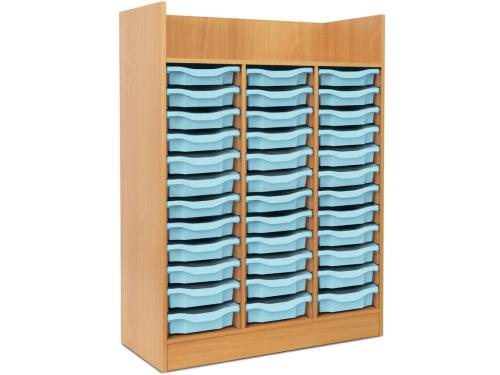 Monarch 36 Shallow Tray Storage Unit with Top Shelf in Beech – Classroom Storage