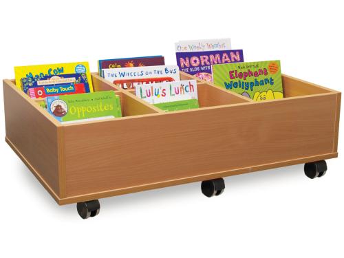 Monarch 6 Bay Mobile Kinderbox – Classroom Book Storage - beech