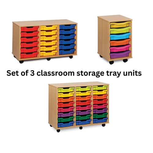 Classroom Tray Unit Pack – Set of 3 Units by Monarch