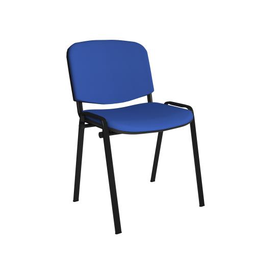Hetherington's Core Stackable Meeting & Visitor Chair – Blue Fabric - Black Frame