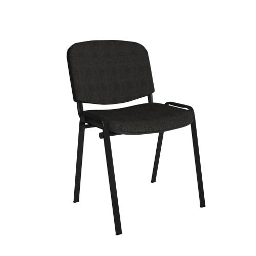 Hetherington's Core Stackable Meeting & Visitor Chair – Charcoal Fabric - Black Frame