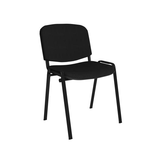 Hetherington's Core Stackable Meeting & Visitor Chair – Black Fabric - Black Frame