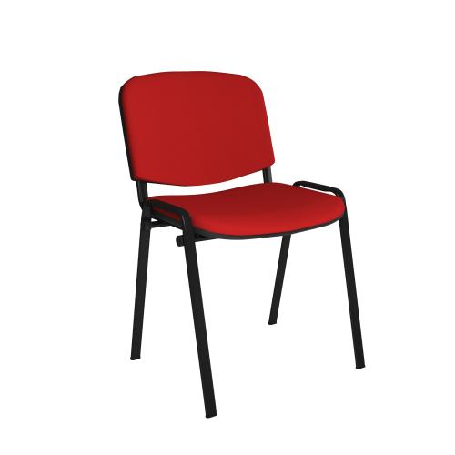 Hetherington's Core Stackable Meeting & Visitor Chair – Red Fabric - Black Frame