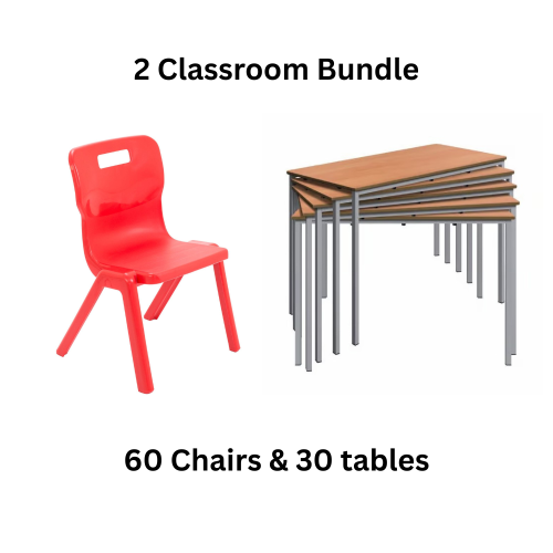 Two Classroom Furniture Bundle – 30 Tables & 60 Titan Chairs