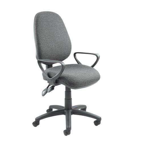 Hetherington’s Core Operator Chair with Arms – Charcoal fabric