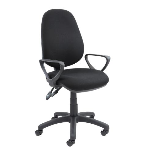 Hetherington’s Core Operator Chair with Arms – Black Fabric