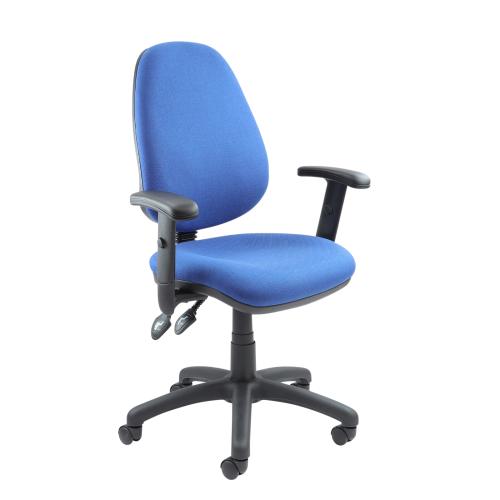 Hetherington’s Core Operator Chair with Height Adjustable Arms – Blue Fabric
