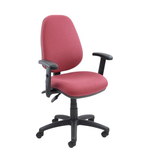 Hetherington’s Core Operator Chair with Height Adjustable Arms – Burgundy Fabric