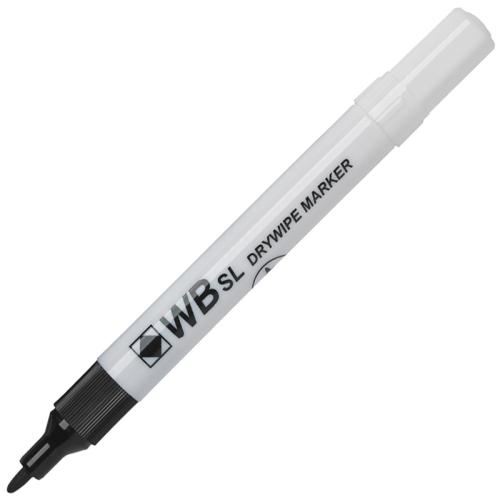 Whiteboard Markers (Dry Wipe) – Fine Tip Black – Pack of 10 (Thin Barrel)