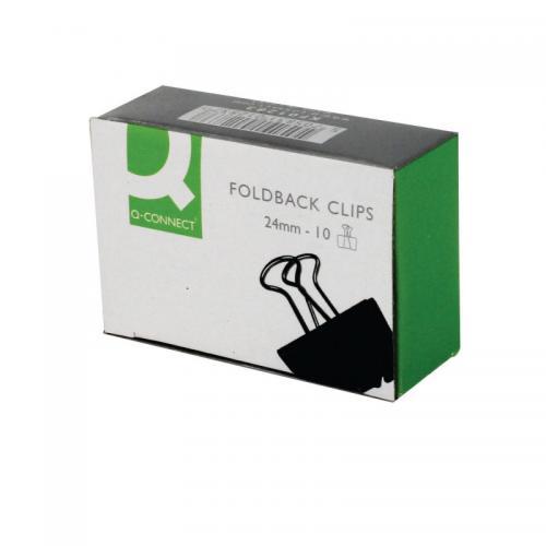 Q-Connect 24mm Black Foldback Clip Pk10