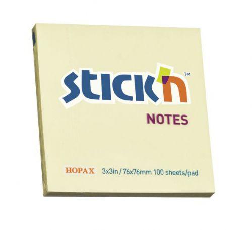 Sticky Notes 76x76mm 100 Sheets Pastel Yellow Pack 3