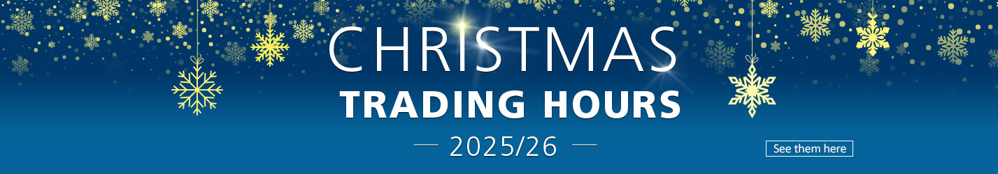 Homepage Christmas Trading 2025 hours Banner