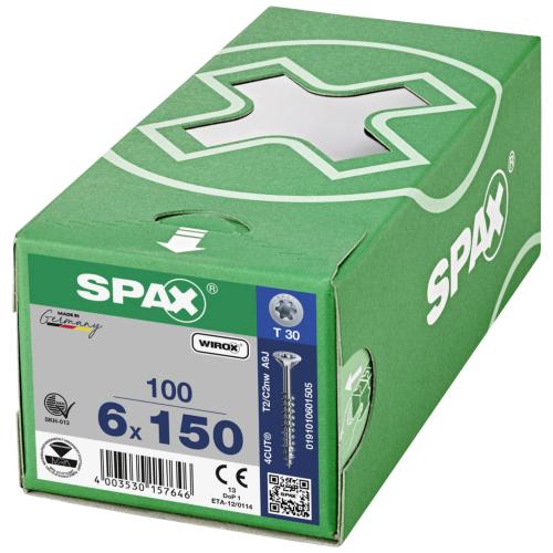 T-Star Plus T30 6.0 x 150mm Countersunk Head 100pcs