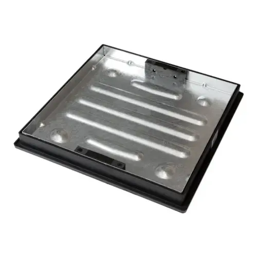 450 x 450mm Shallow Galvanised Manhole Cover and Frame Recessed Paving 5T