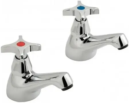 Bath Pillar Taps Deck Mounted Cross Handle