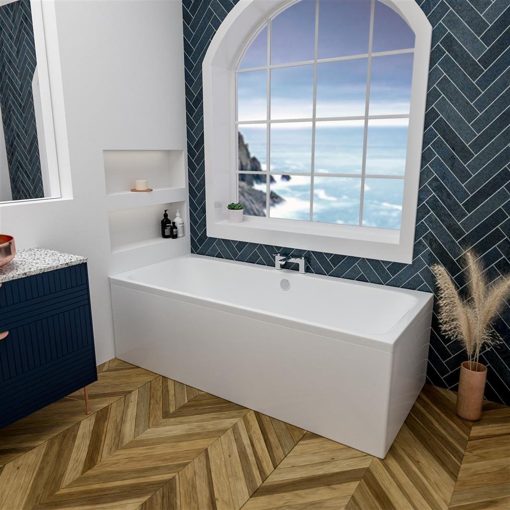 White Malin Double Ended Bath 1800 x 700 x 440mm Beauforte