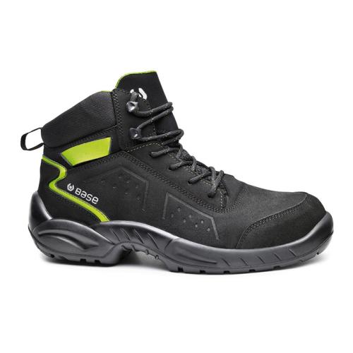 BASE CHESTER SAFETY BOOT BLACK/GREEN - SIZE 10