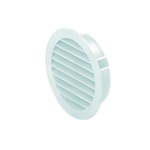 100MM ROUND LOUVERED GRILLE WHITE