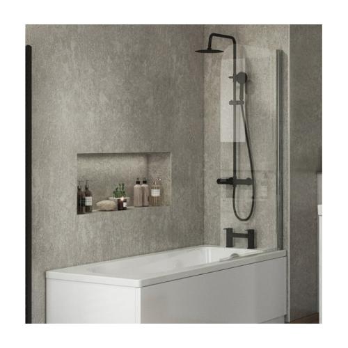 Harper & Brooke Claymore 6mm x 800mm x 1400mm Half Radius Bath Screen