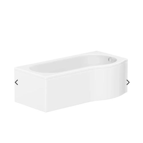Harper & Brooke Hearth 1700mm x 850mm Toughened P Shaped Bath Right Hand