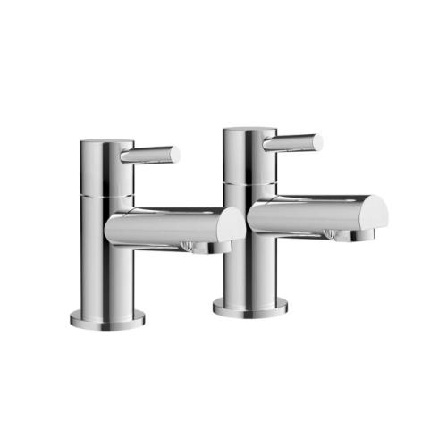 Harper & Brooke Flaxley Tap Pair for 2 Tap Hole Basin - Chrome