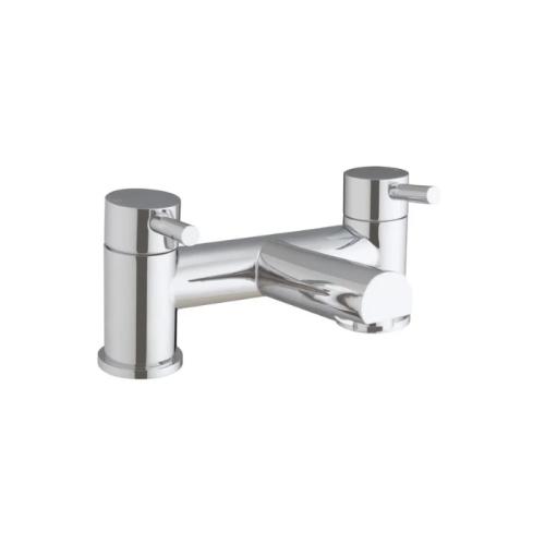 Harper & Brooke Flaxley One Spout Bath Filler w/ 2 Tap Holes - Chrome