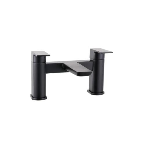 Harper & Brooke Morley Electroplated One Spout Bath Filler w/ 2 Tap Holes - Black