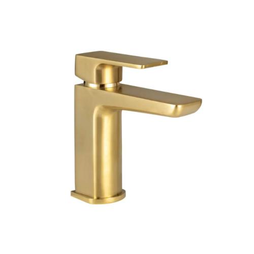 Harper & Brooke Morley PVD Coated Mini Mono Basin Mixer w/ Pop Up Waste - Brushed Brass