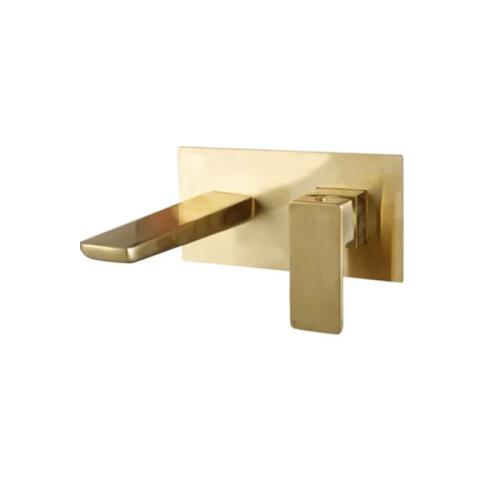 Harper & Brooke Morley PVD Coated Wall Mounted Basin Filler - Brushed Brass