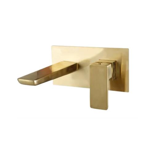 Harper & Brooke Morley PVD Coated Wall Mounted Bath Filler - Brushed Brass