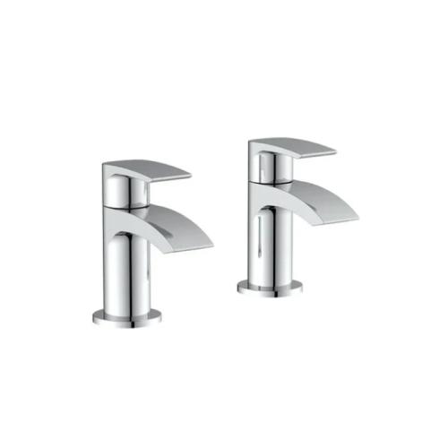 Harper & Brooke Tudor Tap Pair for 2 Tap Hole Basin - Chrome