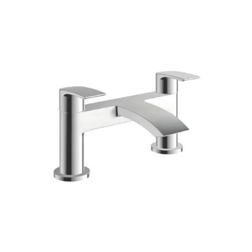 Harper & Brooke Tudor One Spout Bath Filler w/ 2 Tap Holes - Chrome