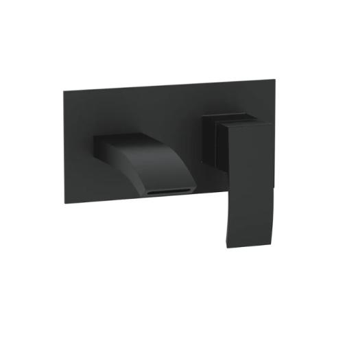 Harper & Brooke Tudor Electroplated Wall Mounted Basin Filler w/ Pop Up Waste - Black
