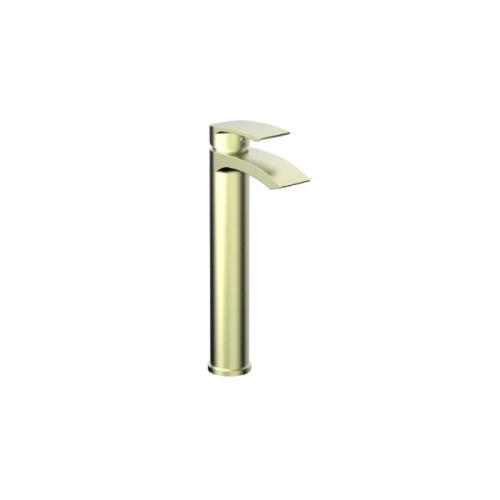 Harper & Brooke Tudor PVD Coated Tall Mono Basin Mixer - Brushed Brass