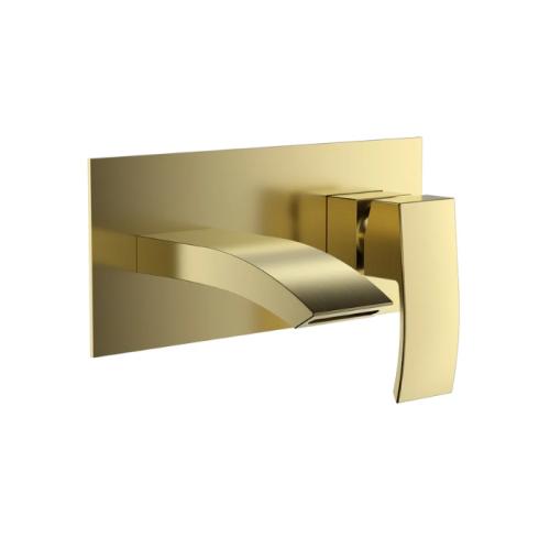 Harper & Brooke Tudor PVD Coated Wall Mounted Bath Filler - Brushed Brass