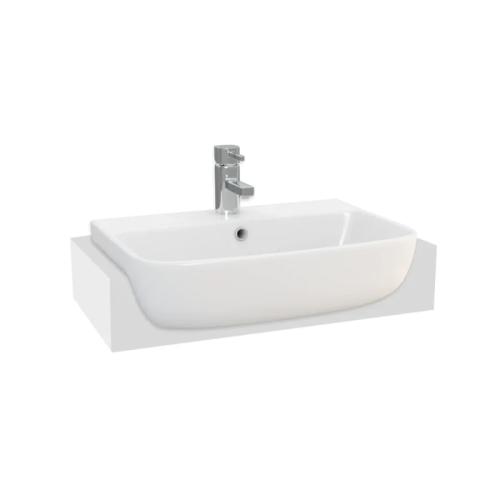 Harper & Brooke Sienna 550mm Square Semi Recessed 1 Tap Hole Basin
