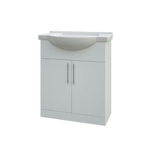 Harper & Brooke Ashlar 730mm 2 Door Vanity Unit White