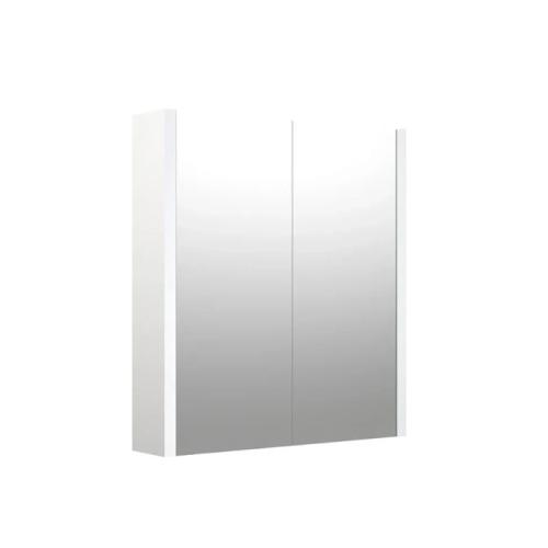Harper & Brooke Granby 580mm x 650mm 2 Door Mirror Cabinet w/ Glass Shelves - Matt White