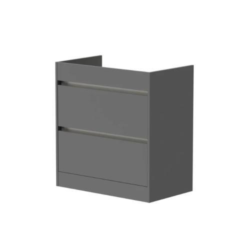 Harper & Brooke Granby 820mm x 850mm x 480mm 2 Drawer Floorstanding Vanity Unit - Matt Grey