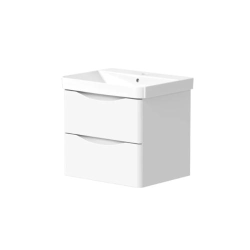 Harper & Brooke Portland 800mm 2 drawer Wall Hung Vanity Unit - Matt White